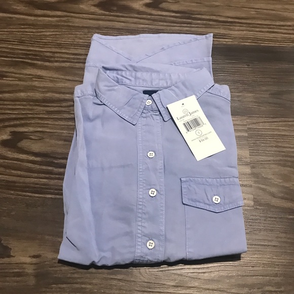 💥NWT Lauren James Rolled Sleeve Button Up - Picture 2 of 5